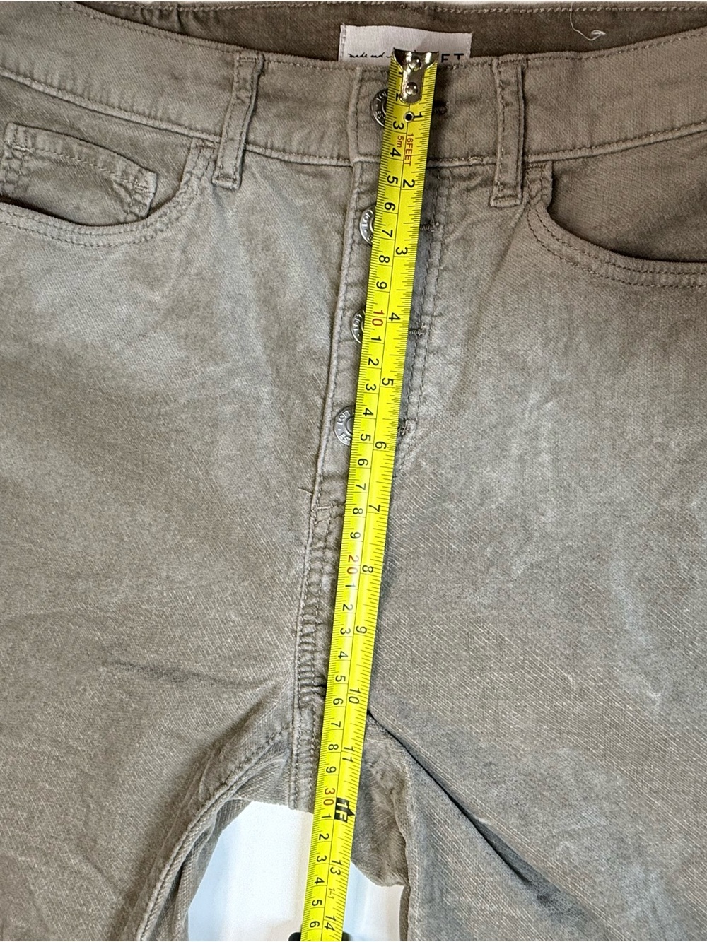LOFT Velvet Touch Kick Flare Pants, Size 4/27 Taupe Button Fly Stretch - Picture 4 of 13